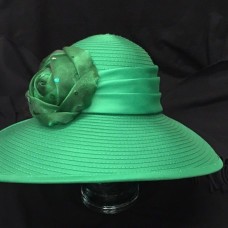 New Whittall And Shon Ashiro Green Hat Rosette Sequins Derby Church Adjustable  eb-84538775